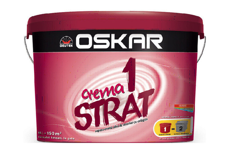 Deutek - Vopsea lavabila interior Oskar Crema 15 ltr + grund 4 ltr