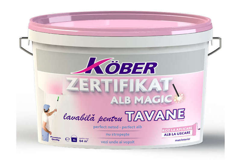 Kober - Vopsea lavabila interior Zertifikat Alb Magic